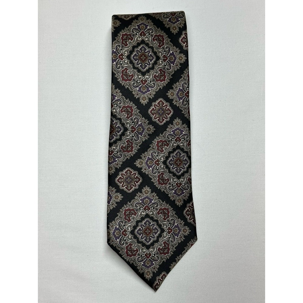 Christian‎ Dior Mens Silk Tie Black Multicolor USA EUC